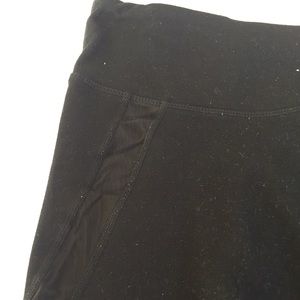 Fabletics Black crop leggings with wrap mesh